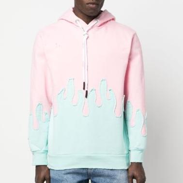 Layered Flames Drawstring Hoodie