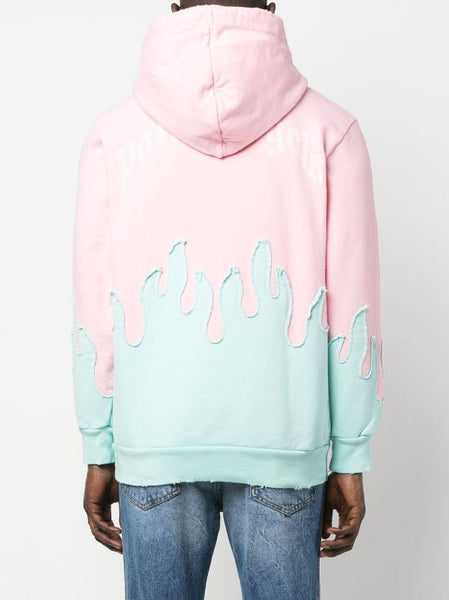 Layered Flames Drawstring Hoodie