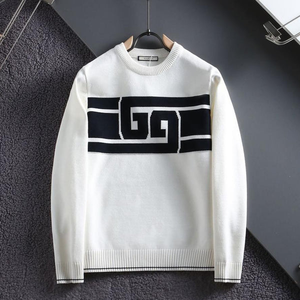 Intarsia Knit-Logo Crew-Neck Jumper