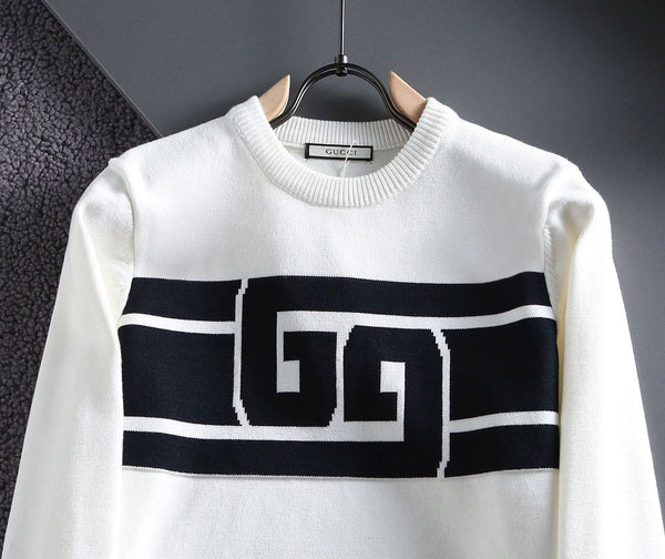 Intarsia Knit-Logo Crew-Neck Jumper