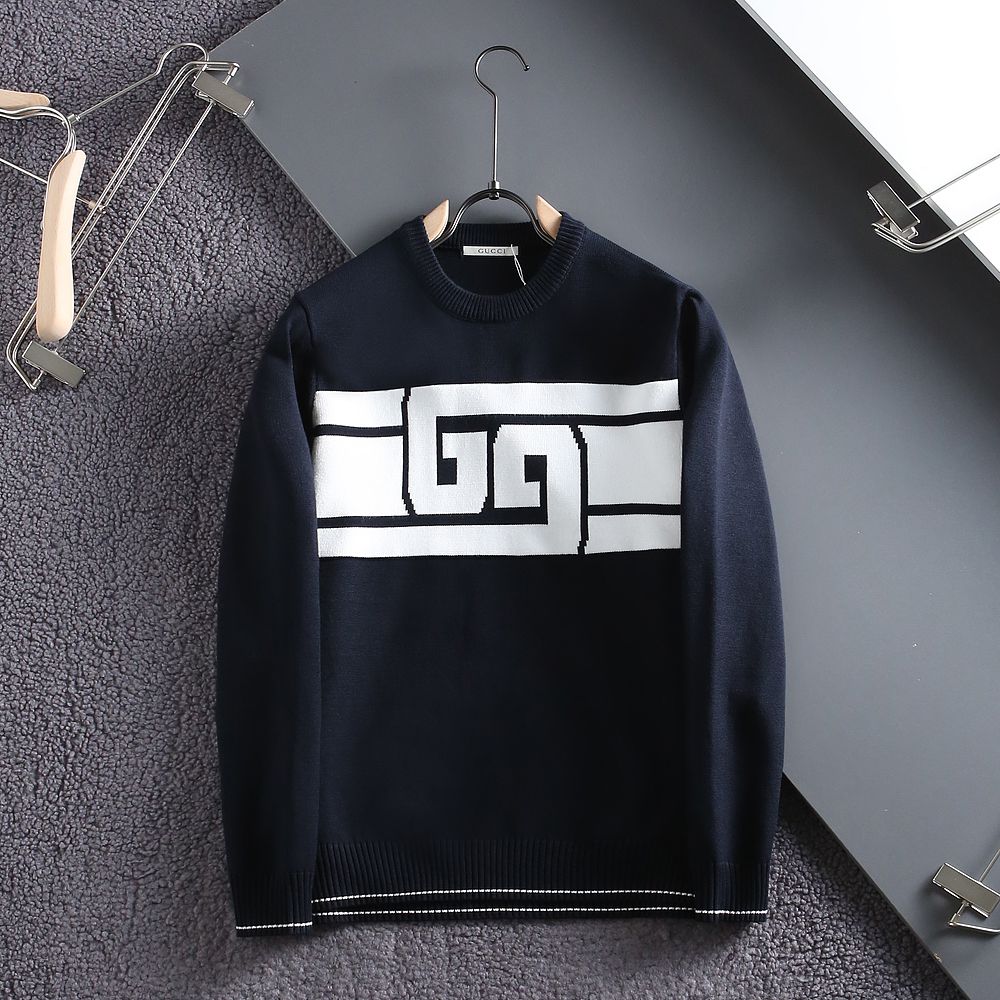 Intarsia Knit-Logo Crew-Neck Jumper