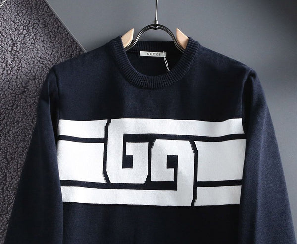 Intarsia Knit-Logo Crew-Neck Jumper