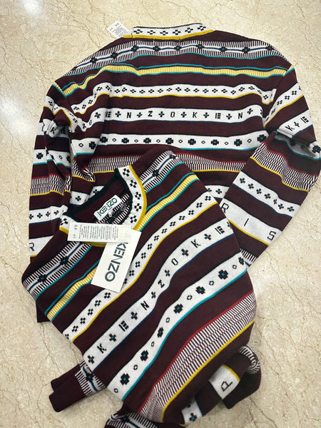 Imported Striped Wool Pullover