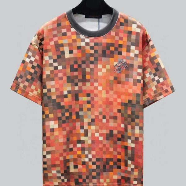 Premium Quality Pixel Print Drop Shoulder Tee