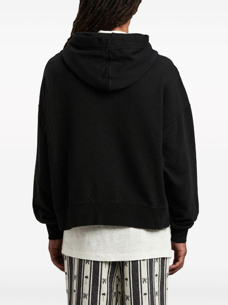 Premium Seasonal Black Logo-Print Hoodie