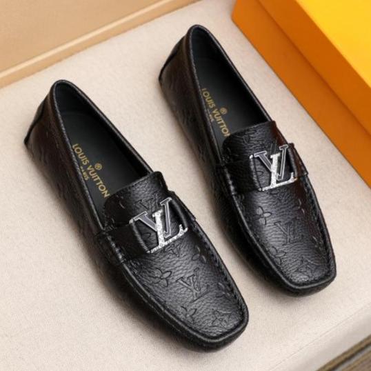 Imported Black Monogram Logo Loafers