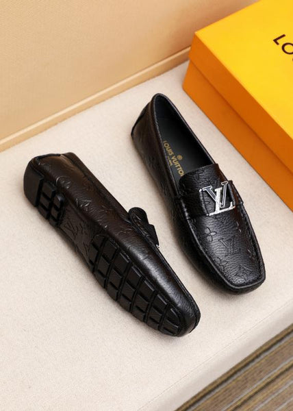 Imported Black Monogram Logo Loafers