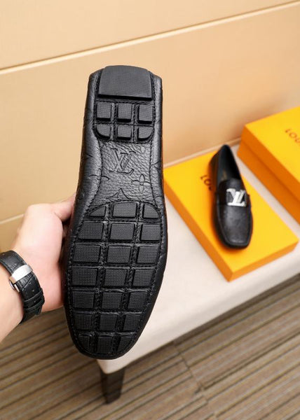 Imported Black Monogram Logo Loafers