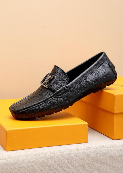 Imported Black Monogram Logo Loafers