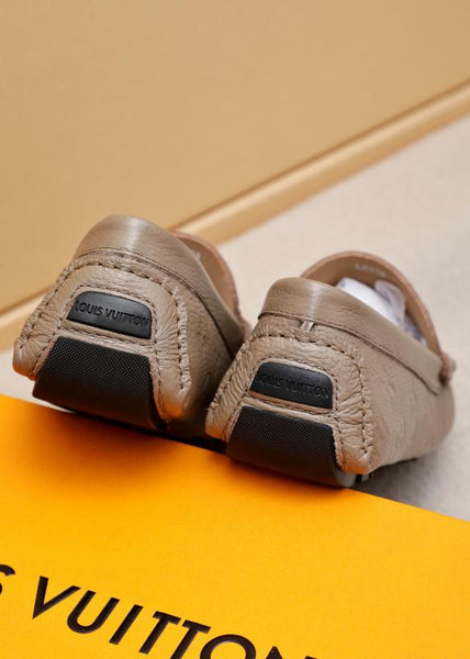 Imported Beige Loafers With Initial Logo