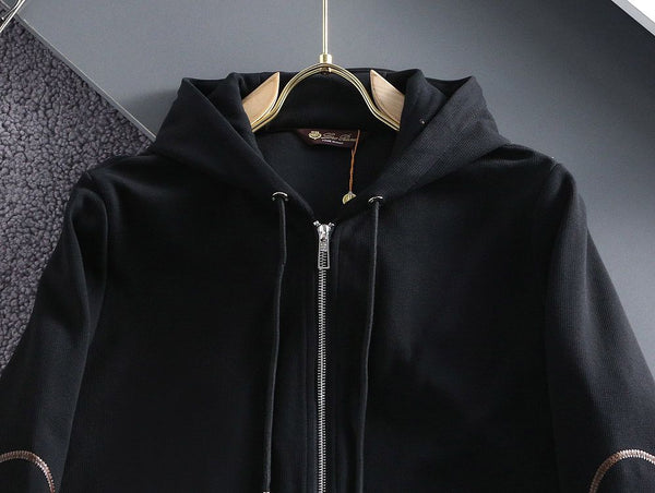 Panelled Zip-Front Hoodie For Men