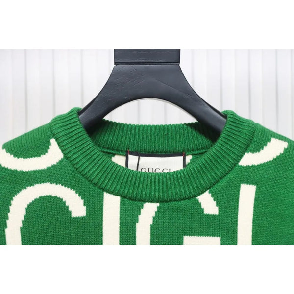 Luxury Logo-Intarsia Wool Jumper