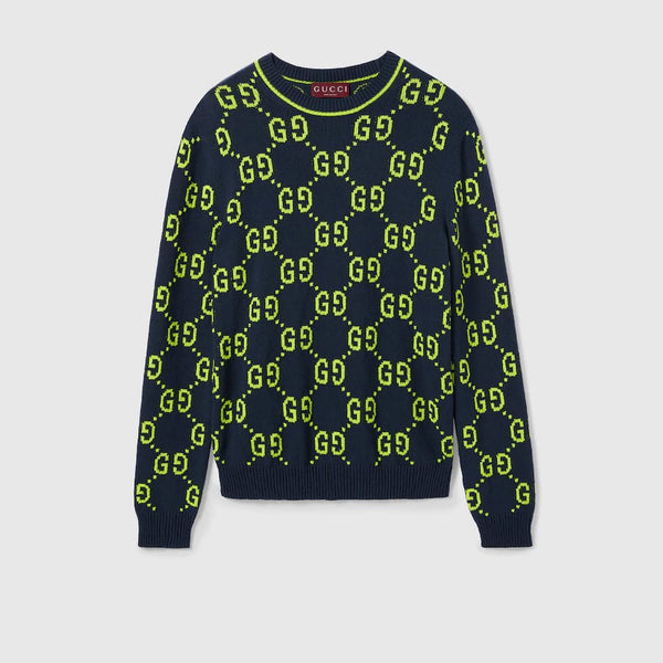 Premium GG Knitted Jacquard  Crewneck  Sweater