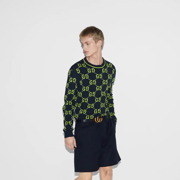 Premium GG Knitted Jacquard  Crewneck  Sweater