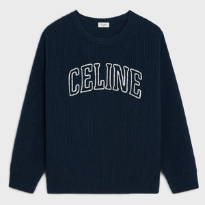 Imported Logo-Embroidered Ribbed Wool Sweater