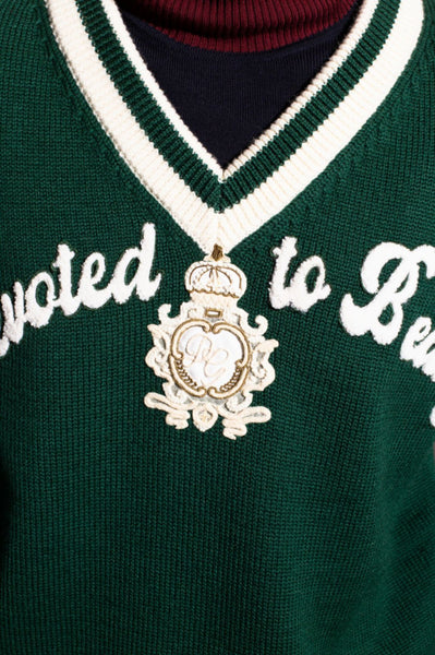 Brand  Slogan-Embroidered Virgin Wool Jumper