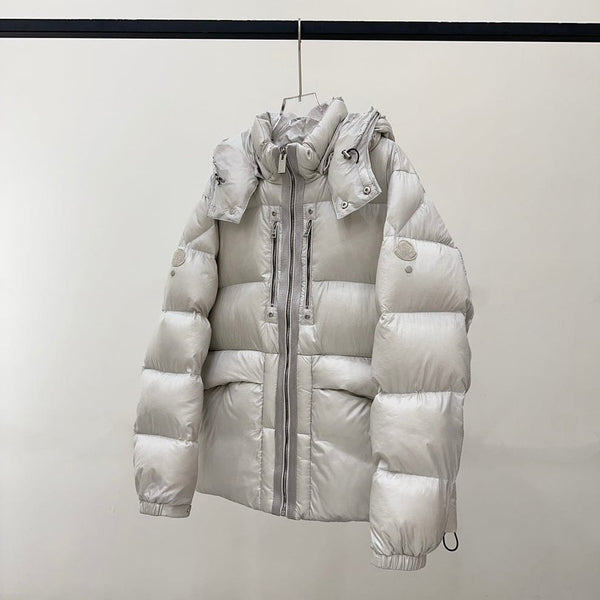 Luxury  White Hooded Down Padded Jacket