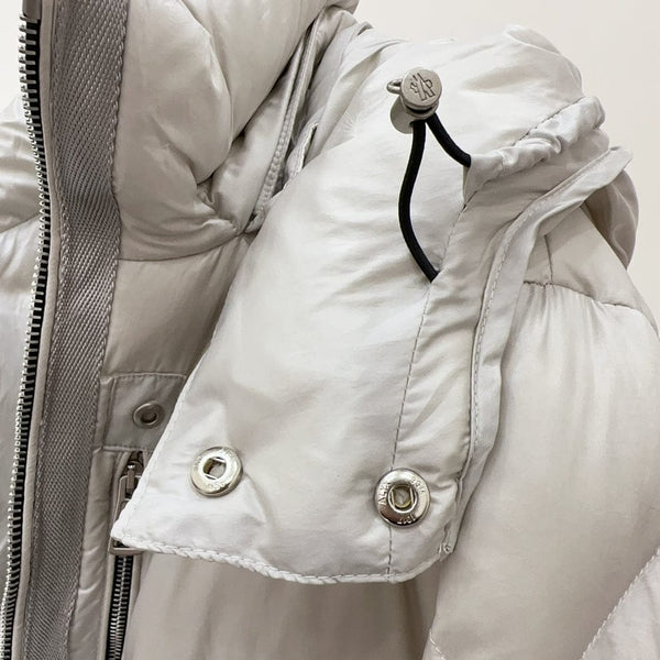 Luxury  White Hooded Down Padded Jacket