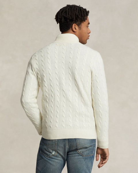 Luxury Imported Cable-Knit  Quarter-Zip Jumper