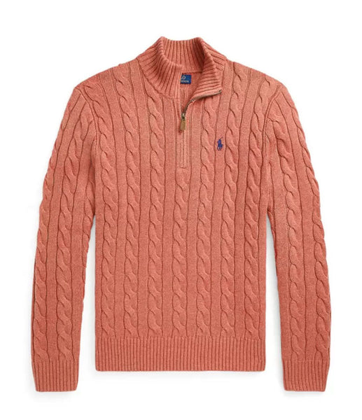 Luxury Imported Cable-Knit  Quarter-Zip Jumper