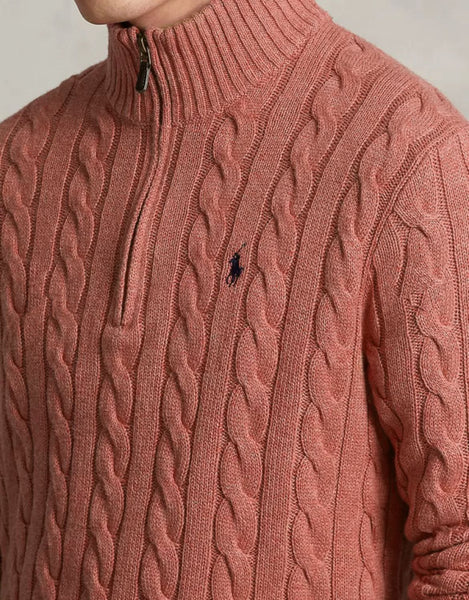 Luxury Imported Cable-Knit  Quarter-Zip Jumper