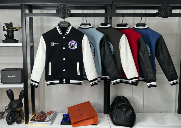 Premium Logo-Patch Varsity Jacket For Kids