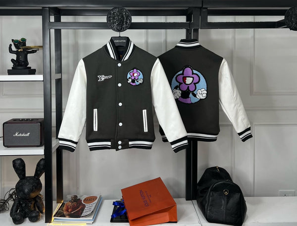 Premium Logo-Patch Varsity Jacket For Kids