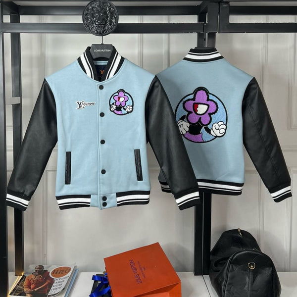 Premium Logo-Patch Varsity Jacket For Kids