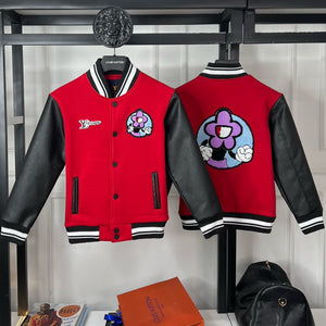 Premium Logo-Patch Varsity Jacket For Kids