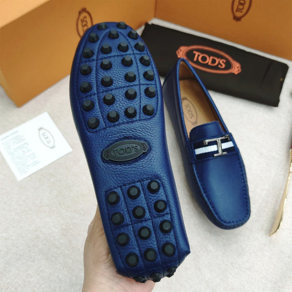 Premium Initial T Logo Navy Blue Loafers  For Men