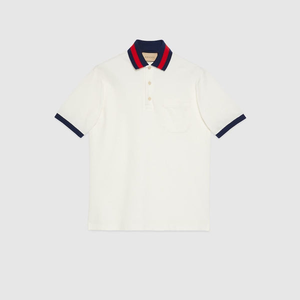 Premium Quality Polo With Web Collar T-shirt White Color