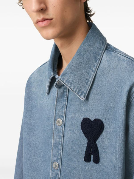 Timeless Heart Patch Denim Shirt – Vintage Cool with a Modern Twist