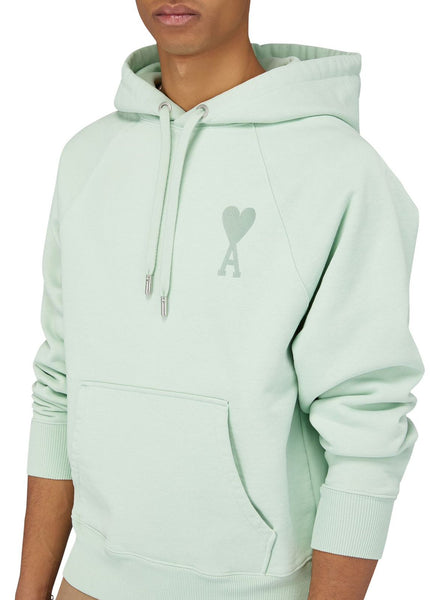 Mint Green Hoodie with Tonal Heart-A Logo – Unisex Pullover Sweatshirt