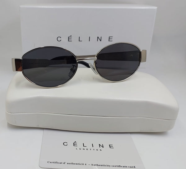 Luxury Oval Metal Sunglasses with Authentic Case