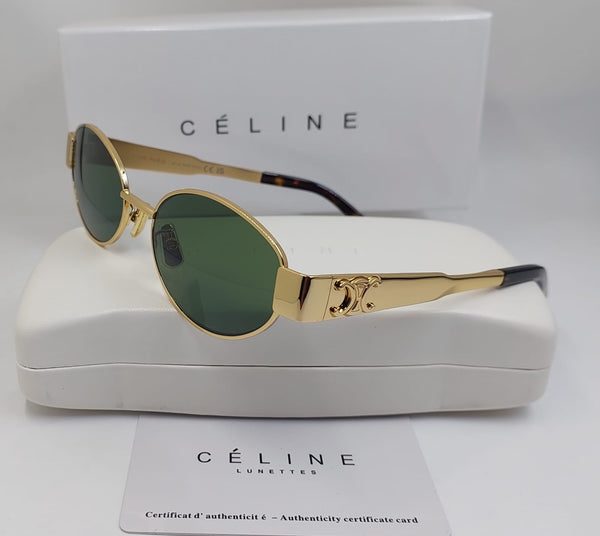 Luxury Oval Metal Sunglasses with Authentic Case