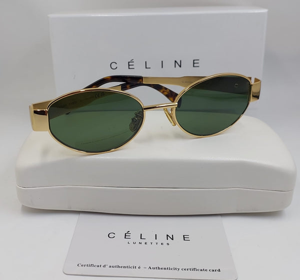 Luxury Oval Metal Sunglasses with Authentic Case