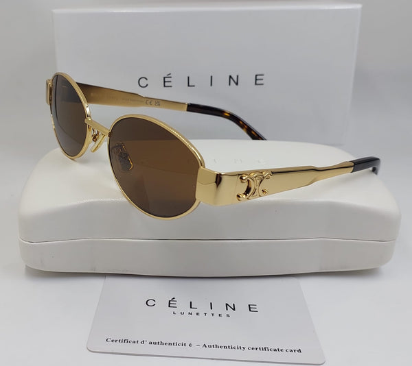 Luxury Oval Metal Sunglasses with Authentic Case