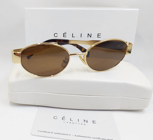 Luxury Oval Metal Sunglasses with Authentic Case