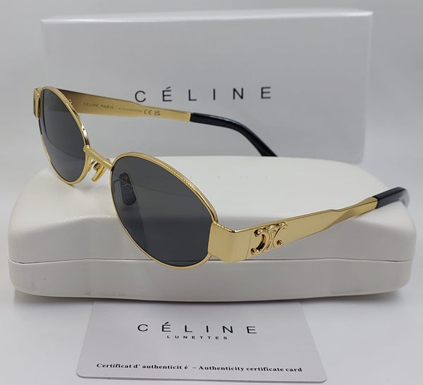 Luxury Oval Metal Sunglasses with Authentic Case