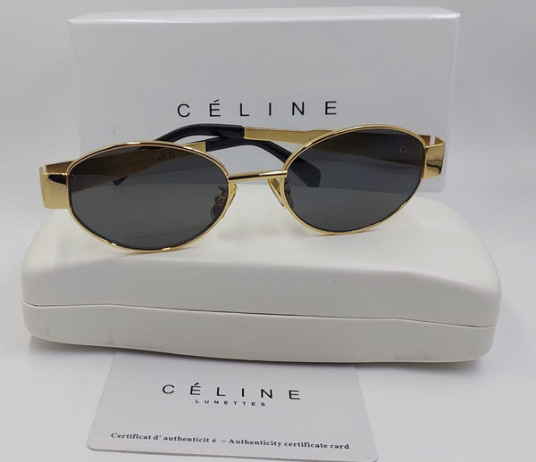 Luxury Oval Metal Sunglasses with Authentic Case