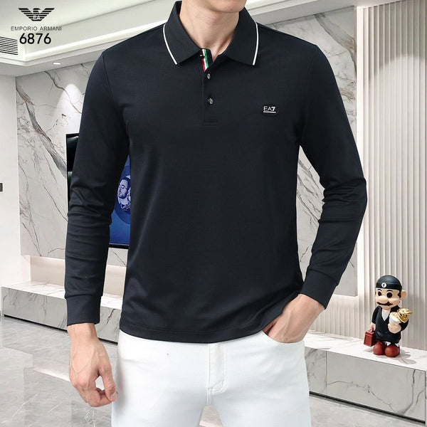 Men Long Sleeve Slim Fit Polo Shirt