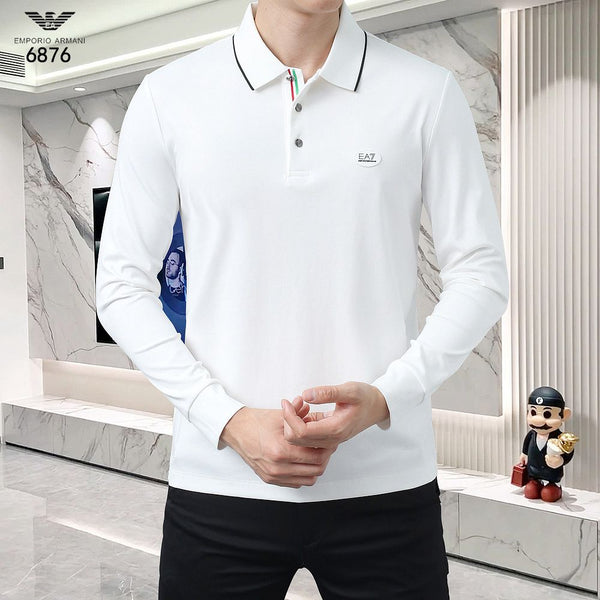 Men Long Sleeve Slim Fit Polo Shirt