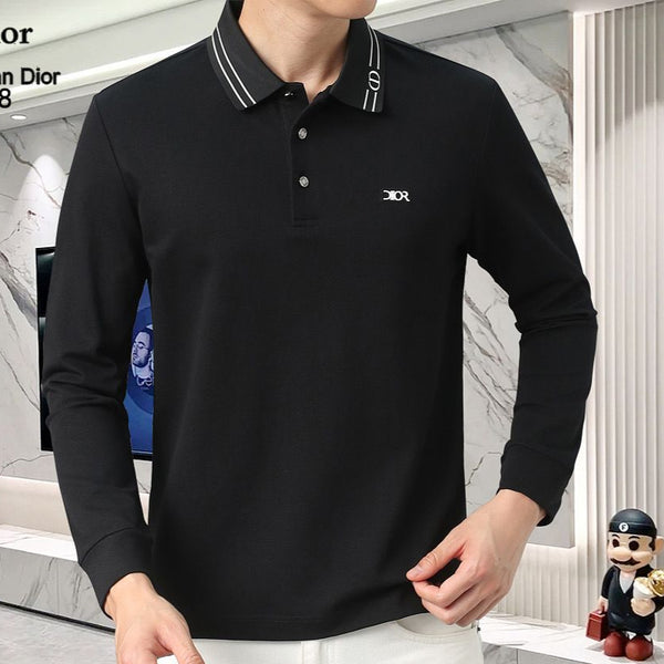 Premium Quality Men Long Sleeve Polo T-Shirt – Classic Collar Design