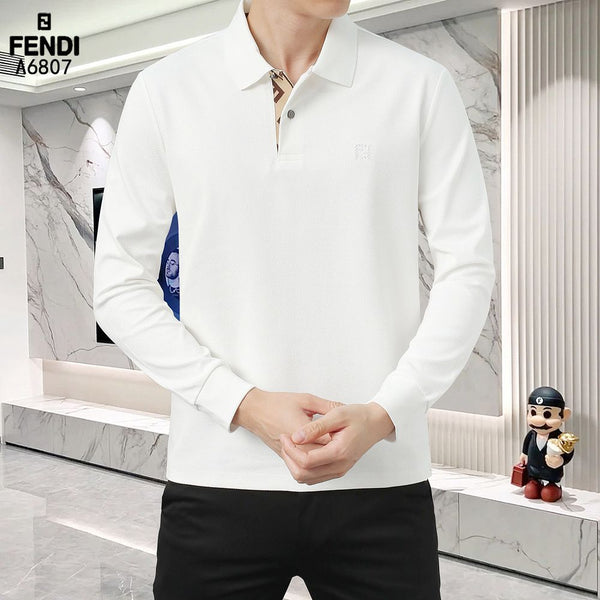 Men Long Sleeve Polo T-Shirt – Smart Casual Fit