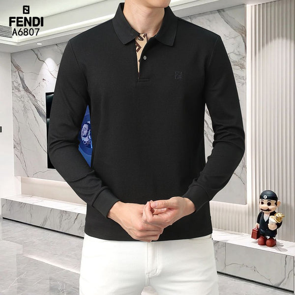 Men Long Sleeve Polo T-Shirt – Smart Casual Fit