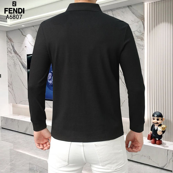 Men Long Sleeve Polo T-Shirt – Smart Casual Fit