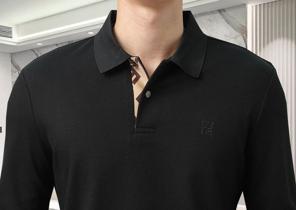 Men Long Sleeve Polo T-Shirt – Smart Casual Fit