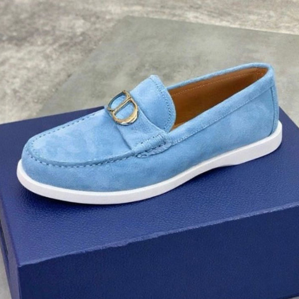 Premium Suede Loafers with Brand Signature