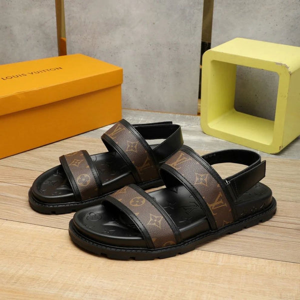 Luxury-Inspired Men Designer Sandals – Brown & Black