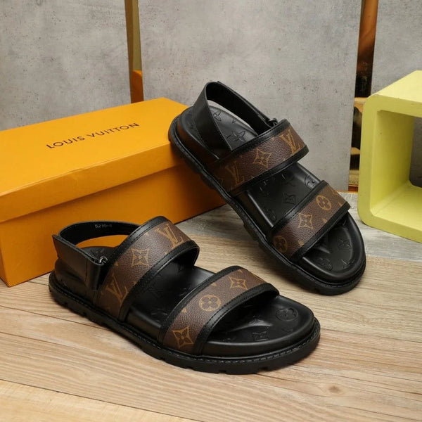 Luxury-Inspired Men Designer Sandals – Brown & Black